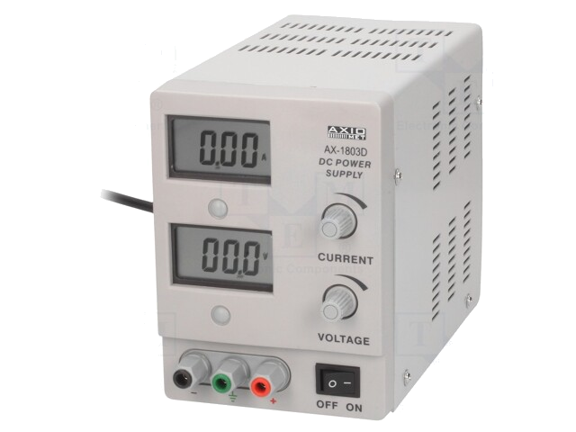 Voedingseenheid: voor lab; eenkanaals,lineair; 0÷18VDC; 0÷3A Voedingseenheid: voor lab; eenkanaals,lineair; 0÷18VDC; 0÷3A